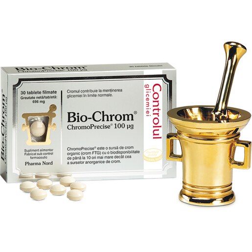 Supliment alimentar Bio-Chrom, 30 tablete filmate, PHARMA NORD Supliment alimentar Bio-Chrom, 30 tablete filmate, PHARMA NORD