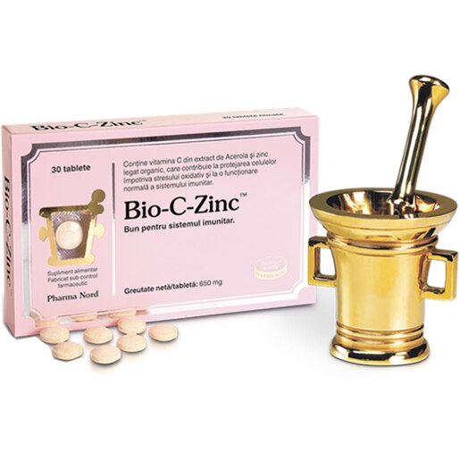 Supliment alimentar Bio-C-Zinc, 30 comprimate, PHARMA NORD Supliment alimentar Bio-C-Zinc, 30 comprimate, PHARMA NORD