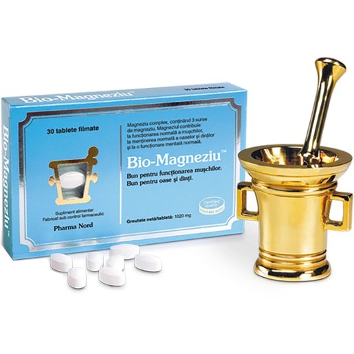 Supliment alimentar Bio-Magneziu, 30 tablete filmate, PHARMA NORD Supliment alimentar Bio-Magneziu, 30 tablete filmate, PHARMA NORD