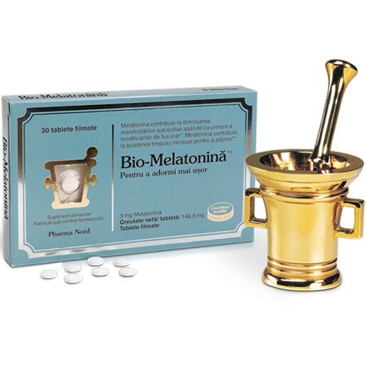 Supliment alimentar Bio-Melatonina, 30 tablete filmate, PHARMA NORD Supliment alimentar Bio-Melatonina, 30 tablete filmate, PHARMA NORD