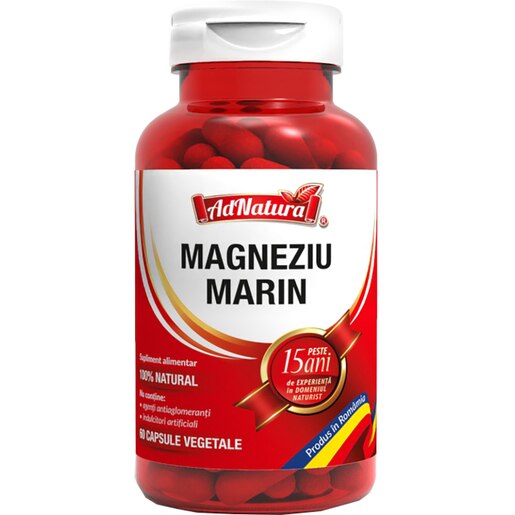 Supliment alimentar Magneziu Marin, 60 capsule, AD NATURA Supliment alimentar Magneziu Marin, 60 capsule, AD NATURA