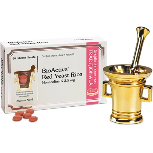 Supliment alimentar BioActive Red Yeast Rice (Pulbere cu Drojdie de orez rosu), 60 tablete filmate, PHARMA NORD Supliment alimentar BioActive Red Yeast Rice (Pulbere cu Drojdie de orez rosu), 60 tablete filmate, PHARMA NORD
