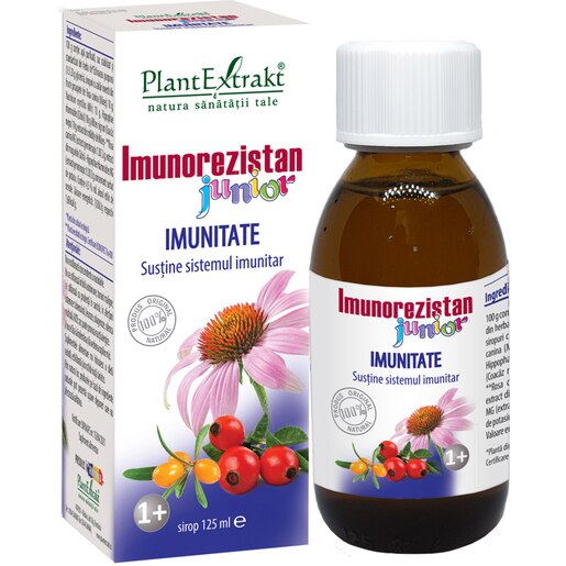 Supliment alimentar Sirop Imunorezistan Junior Imunitate, 125 ml, PLANTEXTRAKT Supliment alimentar Sirop Imunorezistan Junior Imunitate, 125 ml, PLANTEXTRAKT