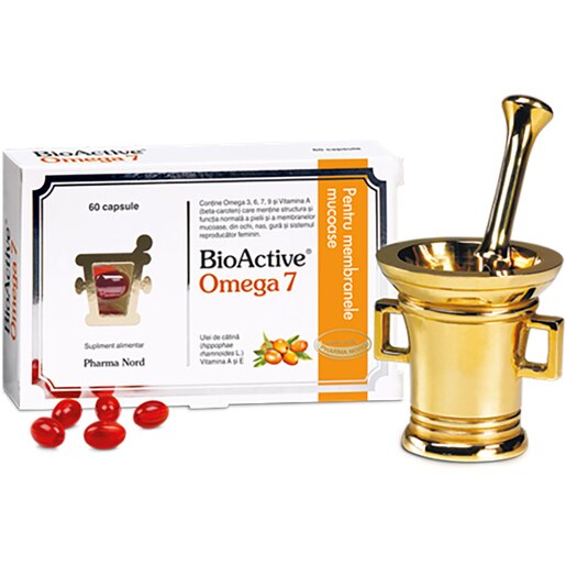 Supliment alimentar BioActive Omega 7, 60 capsule moi, PHARMA NORD Supliment alimentar BioActive Omega 7, 60 capsule moi, PHARMA NORD