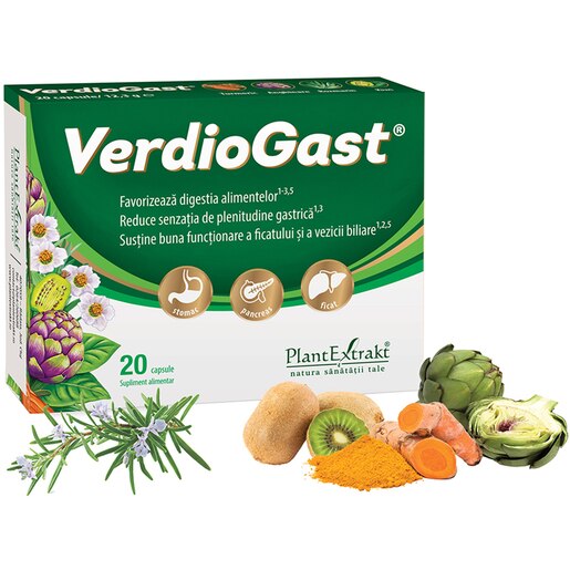Supliment alimentar VerdioGast, 20 capsule, PLANTEXTRAKT Supliment alimentar VerdioGast, 20 capsule, PLANTEXTRAKT