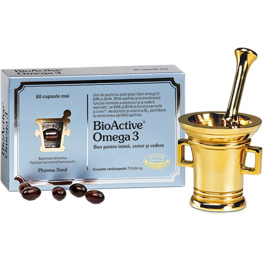 Supliment alimentar BioActive Omega 3, 60 capsule moi, PHARMA NORD Supliment alimentar BioActive Omega 3, 60 capsule moi, PHARMA NORD