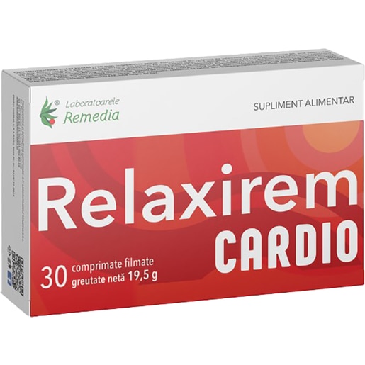 Supliment alimentar Relaxirem Cardio, 30 comprimate, LABORATOARELE REMEDIA Supliment alimentar Relaxirem Cardio, 30 comprimate, LABORATOARELE REMEDIA