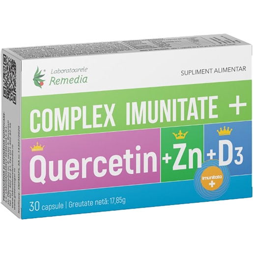 Supliment Complex Imunitate+Quercetin+Zn+D3, 30 capsule, LABORATOARELE REMEDIA Supliment Complex Imunitate+Quercetin+Zn+D3, 30 capsule, LABORATOARELE REMEDIA