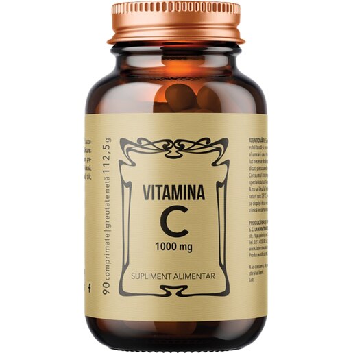 Supliment alimentar Vitamina C 1000 mg, 90 comprimate, LABORATOARELE REMEDIA Supliment alimentar Vitamina C 1000 mg, 90 comprimate, LABORATOARELE REMEDIA