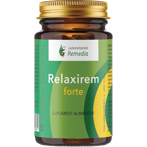 Supliment alimentar Relaxirem Forte, 60 comprimate filmate, LABORATOARELE REMEDIA Supliment alimentar Relaxirem Forte, 60 comprimate filmate, LABORATOARELE REMEDIA