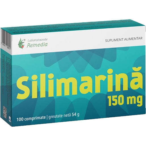 Supliment alimentar Silimarina 150 mg, 100 comprimate, LABORATOARELE REMEDIA Supliment alimentar Silimarina 150 mg, 100 comprimate, LABORATOARELE REMEDIA