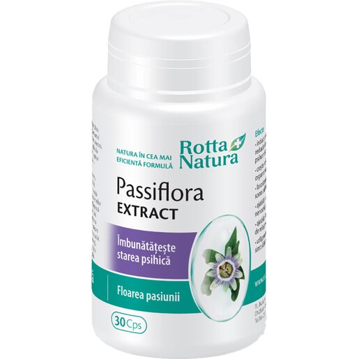 Supliment Passiflora Extract, 30 capsule, ROTTA NATURA Supliment Passiflora Extract, 30 capsule, ROTTA NATURA
