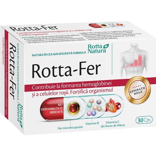 Supliment Rotta-Fer, 30 capsule, ROTTA NATURA Supliment Rotta-Fer, 30 capsule, ROTTA NATURA