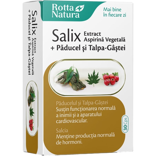 Supliment Salix Extract + Paducel si Talpa Gastei, 30 capsule, ROTTA NATURA Supliment Salix Extract + Paducel si Talpa Gastei, 30 capsule, ROTTA NATURA