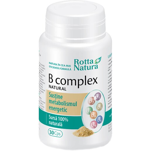 Supliment alimentar B Complex natural, 30 capsule, ROTTA NATURA Supliment alimentar B Complex natural, 30 capsule, ROTTA NATURA