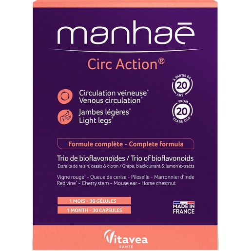 Supliment Circ Action Circulatie pentru picioare usoare Manhae, 30 capsule, VITAVEA Supliment Circ Action Circulatie pentru picioare usoare Manhae, 30 capsule, VITAVEA