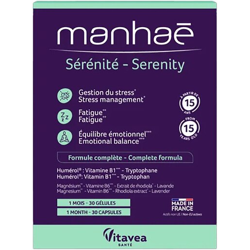 Supliment alimentar Serenite pentru gestionarea stresului Manhae, 30 capsule vegetale, VEGE VITAVEA Supliment alimentar Serenite pentru gestionarea stresului Manhae, 30 capsule vegetale, VEGE VITAVEA