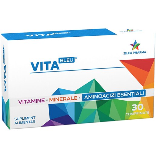 Supliment alimentar VitaBleu, 30 comprimate, BLEU PHARMA Supliment alimentar VitaBleu, 30 comprimate, BLEU PHARMA