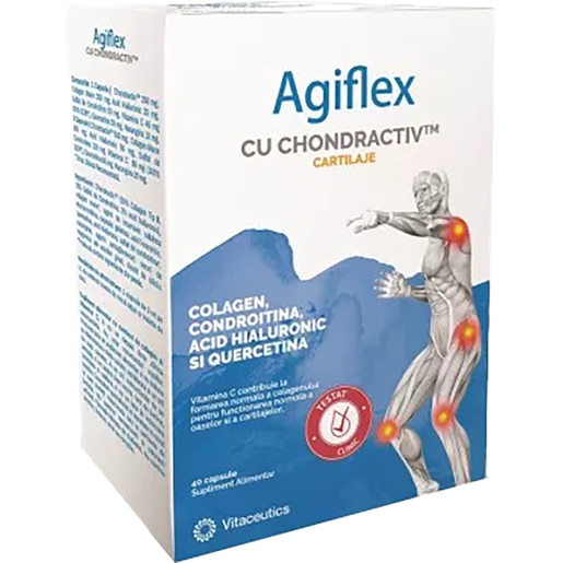 Supliment alimentar Agiflex cu Chondractiv, 40 capsule, VITACEUTICS Supliment alimentar Agiflex cu Chondractiv, 40 capsule, VITACEUTICS