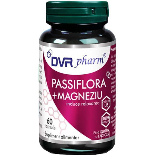 Supliment Passiflora + Magneziu, 60 capsule, DVR PHARM Supliment Passiflora + Magneziu, 60 capsule, DVR PHARM