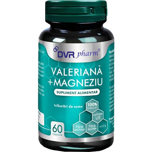 Supliment Valeriana + Magneziu, 60 capsule, DVR PHARM Supliment Valeriana + Magneziu, 60 capsule, DVR PHARM