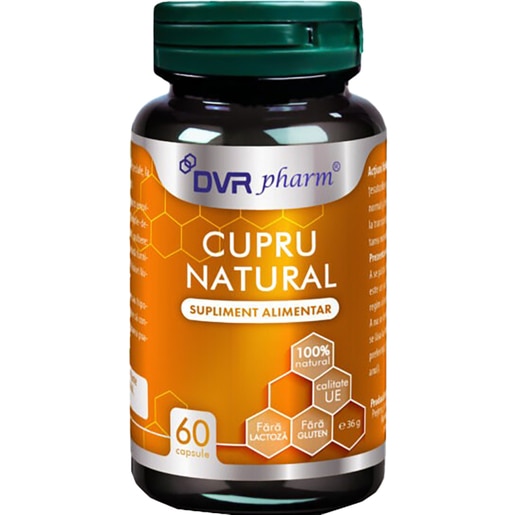 Supliment Cupru natural, 60 capsule, DVR PHARM Supliment Cupru natural, 60 capsule, DVR PHARM