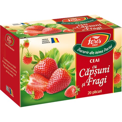 Ceai FARES cu Capsuni si Fragi, 20 plicuri Ceai FARES cu Capsuni si Fragi, 20 plicuri