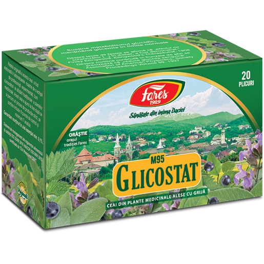 Ceai Glicostat M95, 20 plicuri, Fares Ceai Glicostat M95, 20 plicuri, Fares