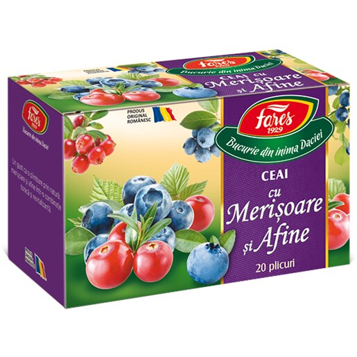 Ceai FARES cu Merisoare si Afine, 20 plicuri Ceai FARES cu Merisoare si Afine, 20 plicuri