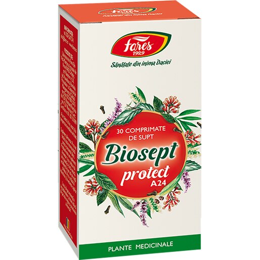 Supliment alimentar Biosept Protect A24, 30 comprimate, FARES Supliment alimentar Biosept Protect A24, 30 comprimate, FARES