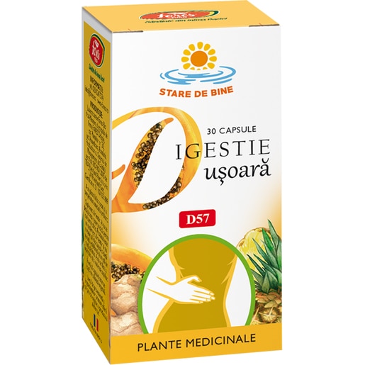 Supliment alimentar Digestie Usoara D57, 30 capsule, FARES Supliment alimentar Digestie Usoara D57, 30 capsule, FARES
