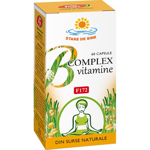 Supliment alimentar B Complex Vitamine F172, 60 capsule, FARES Supliment alimentar B Complex Vitamine F172, 60 capsule, FARES