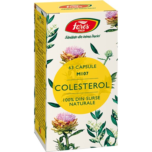 Supliment alimentar Colesterol M107, 63 capsule, FARES Supliment alimentar Colesterol M107, 63 capsule, FARES