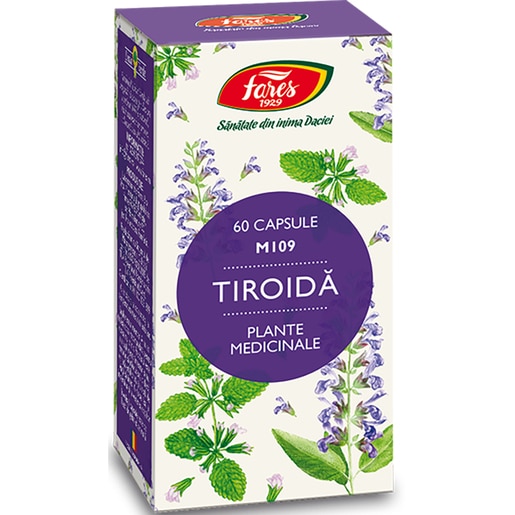 Supliment Tiroida M109, 60 capsule, FARES Supliment Tiroida M109, 60 capsule, FARES