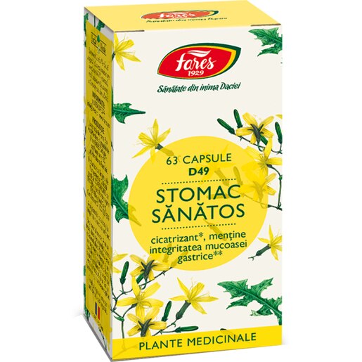 Supliment Stomac Sanatos D49, 63 capsule, FARES Supliment Stomac Sanatos D49, 63 capsule, FARES
