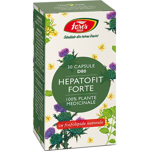 Supliment Hepatofit Forte D80, 30 capsule, FARES Supliment Hepatofit Forte D80, 30 capsule, FARES