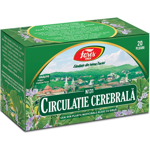 Ceai FARES Circulatie cerebrala N131, 20 plicuri Ceai FARES Circulatie cerebrala N131, 20 plicuri