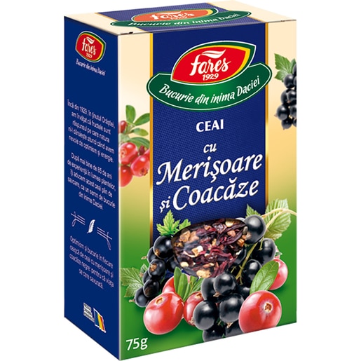 Ceai FARES cu Merisoare si Coacaze, 75 g Ceai FARES cu Merisoare si Coacaze, 75 g