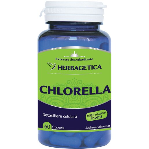 Supliment alimentar Chlorella, 60 capsule, HERBAGETICA Supliment alimentar Chlorella, 60 capsule, HERBAGETICA