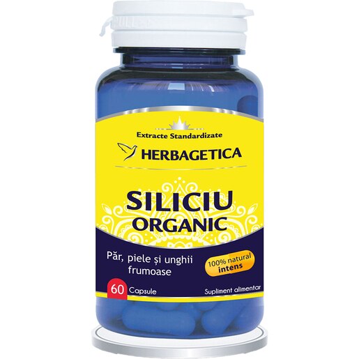 Supliment Siliciu Organic, 60 capsule, HERBAGETICA Supliment Siliciu Organic, 60 capsule, HERBAGETICA