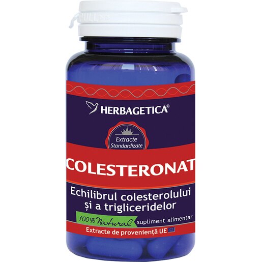 Supliment alimentar Colesteronat, 60 capsule, HERBAGETICA Supliment alimentar Colesteronat, 60 capsule, HERBAGETICA