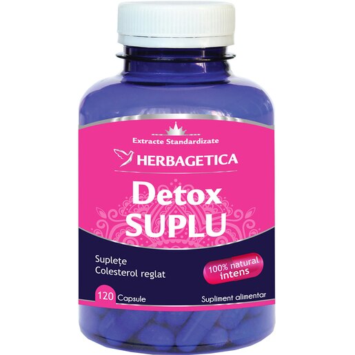 Supliment alimentar Detox Suplu, 120 capsule, HERBAGETICA Supliment alimentar Detox Suplu, 120 capsule, HERBAGETICA
