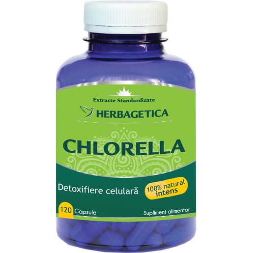 Supliment alimentar Chlorella, 120 capsule, HERBAGETICA Supliment alimentar Chlorella, 120 capsule, HERBAGETICA