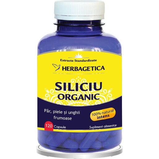 Supliment Siliciu Organic, 120 capsule, HERBAGETICA Supliment Siliciu Organic, 120 capsule, HERBAGETICA