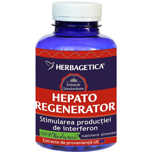 Supliment alimentar Hepato Regenerator, 120 capsule, HERBAGETICA Supliment alimentar Hepato Regenerator, 120 capsule, HERBAGETICA