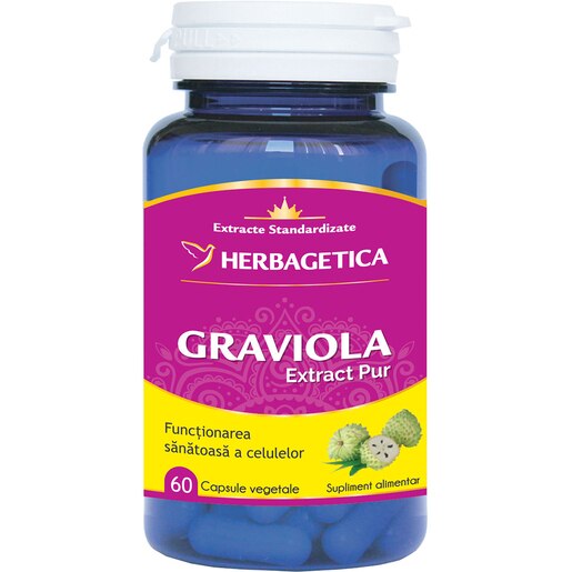 Supliment alimentar Graviola, 60 capsule, HERBAGETICA Supliment alimentar Graviola, 60 capsule, HERBAGETICA