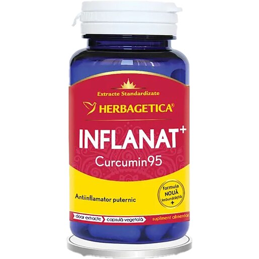 Supliment Inflanat Curcumin 95, 60 capsule, HERBAGETICA Supliment Inflanat Curcumin 95, 60 capsule, HERBAGETICA