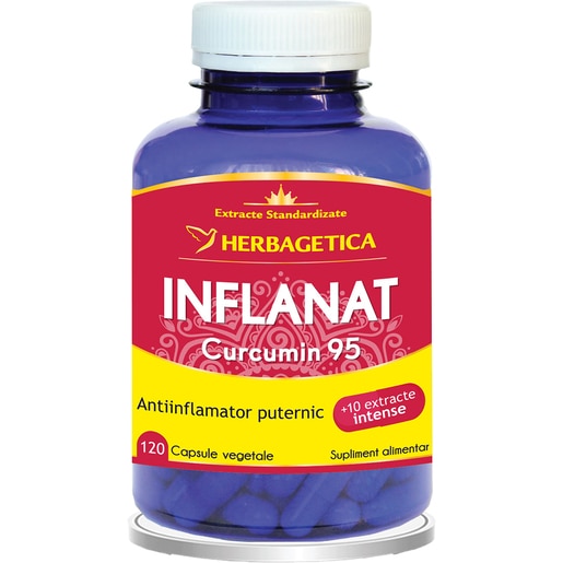 Supliment Inflanat Curcumin 95, 120 capsule, HERBAGETICA Supliment Inflanat Curcumin 95, 120 capsule, HERBAGETICA