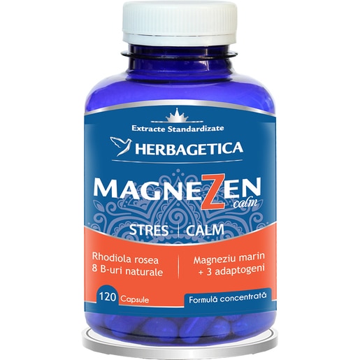 Supliment Magnezen Calm, 120 capsule, HERBAGETICA Supliment Magnezen Calm, 120 capsule, HERBAGETICA