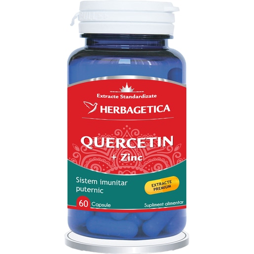 Supliment Quercetin + Zinc, 60 capsule, HERBAGETICA Supliment Quercetin + Zinc, 60 capsule, HERBAGETICA